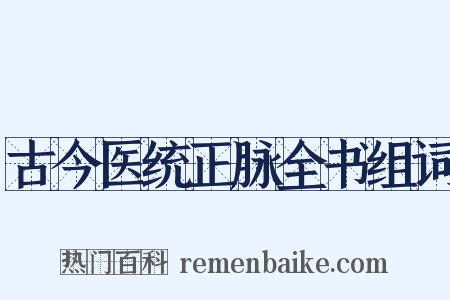 古今医统正脉全书组词是什么意思的图片